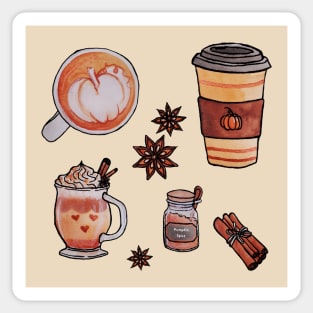 Watercolor Pumpkin Spice and Everything Nice Set Sticker